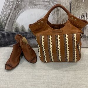 Frye Tricia weave leather bucket bag